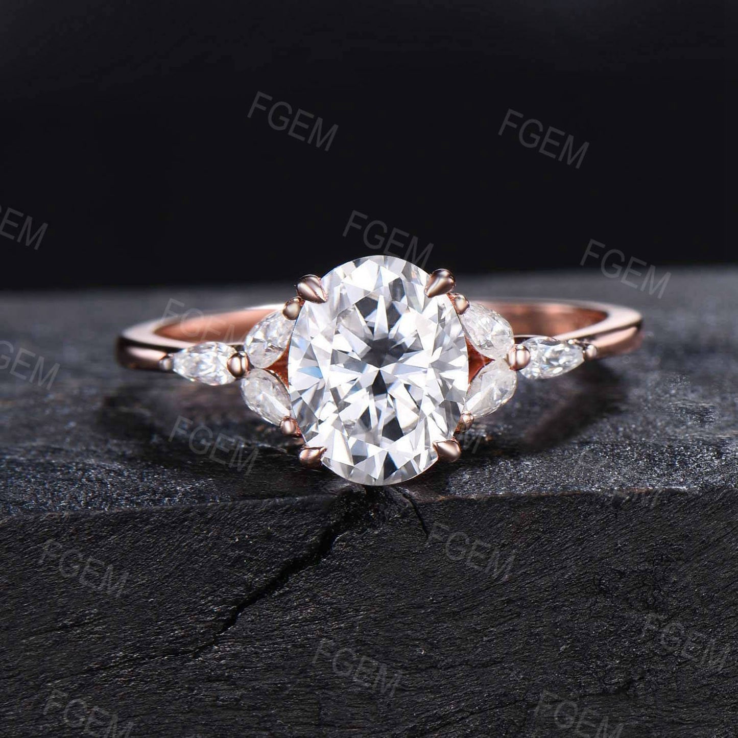 Dainty Butterfly Moissanite Engagement Ring Set 1.5CT Oval Moissanite Bridal Ring 14K Gold Wedding Ring Unique Sapphire Ruby Stacking Ring