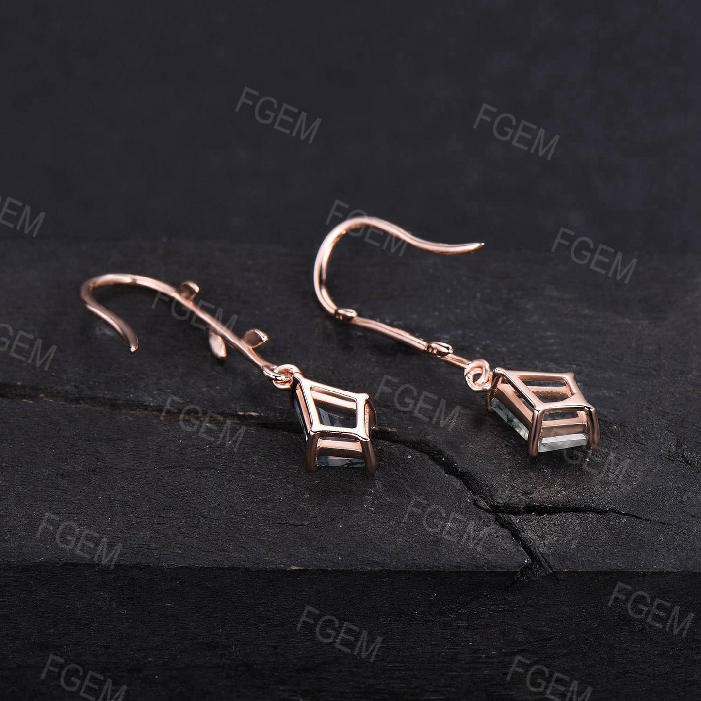 Vintage Kite Citrine Drop Earrings Rose Gold Leaf Earrings Nature Inspired Crystal Gemstone Earrings November Birthstone Jewelry Women Gifts