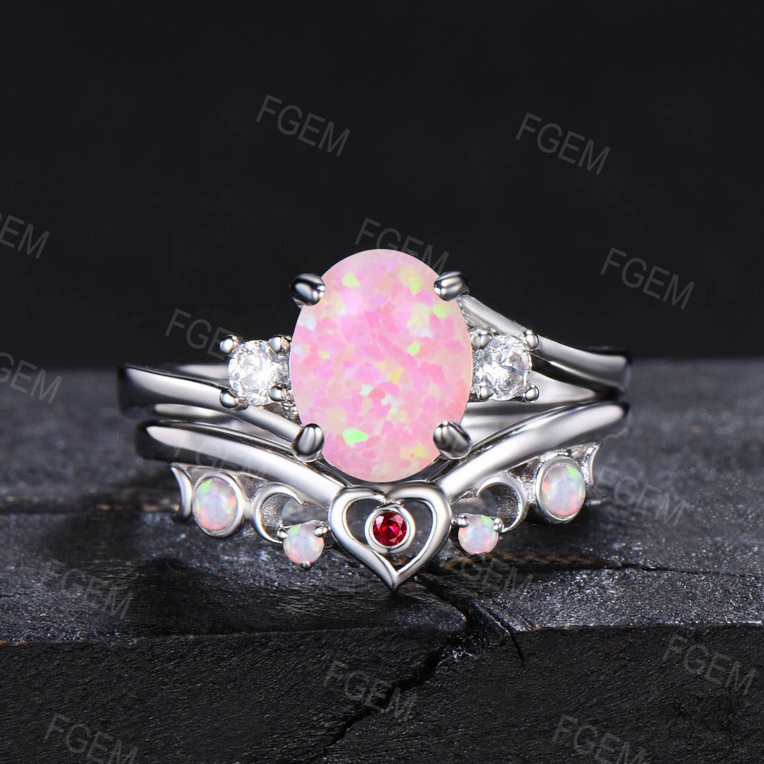 Pink Opal online Engagement Ring