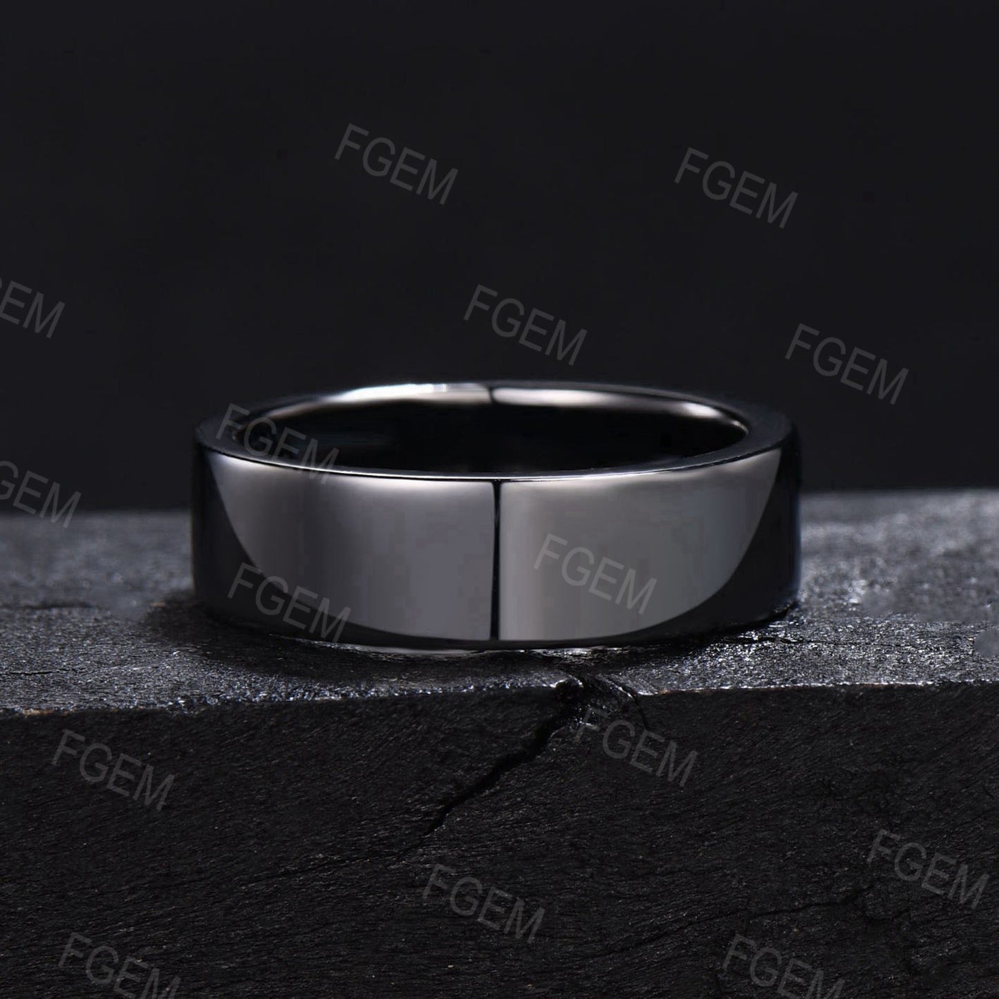 Mens Baguette Natural Moss Agate Wedding Ring Channel Set Band 6mm Black Gold Green Moss Matching Band Stacking Band Proposal Gifts for Men