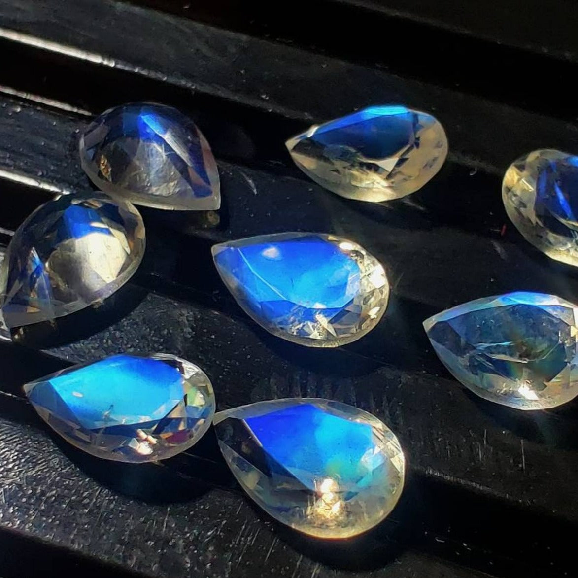 Pear Shape 1.25ct Natural Moonstone Engagement Rings Set Vintage Rose Gold Branch Design Solitaire Rings Leaf Wedding Ring Anniversary Gifts