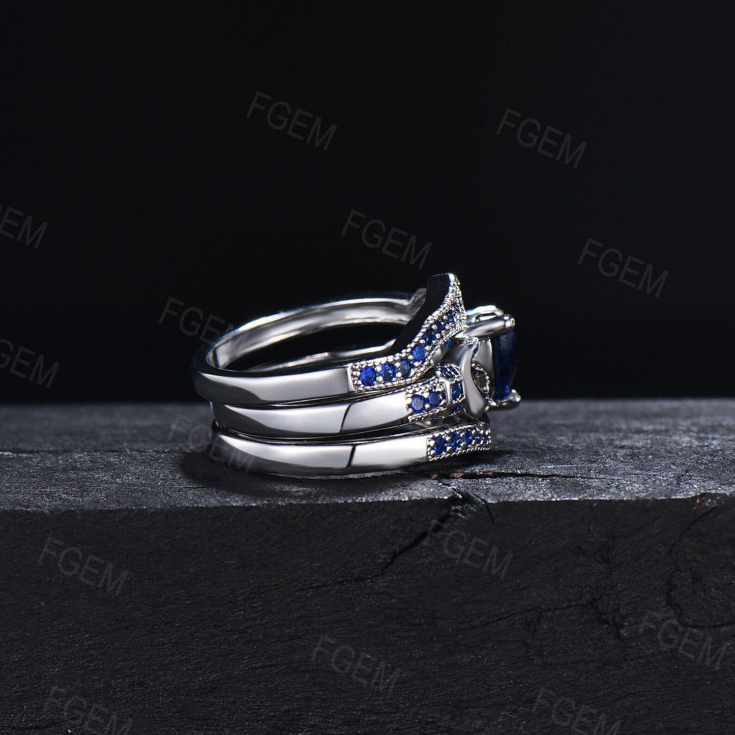 Heart Shaped Blue Sapphire Crown Claddagh Engagement Ring Celtic Irish Wedding Ring Sterling Silver Anniversary Gift Heart Bridal Ring Women