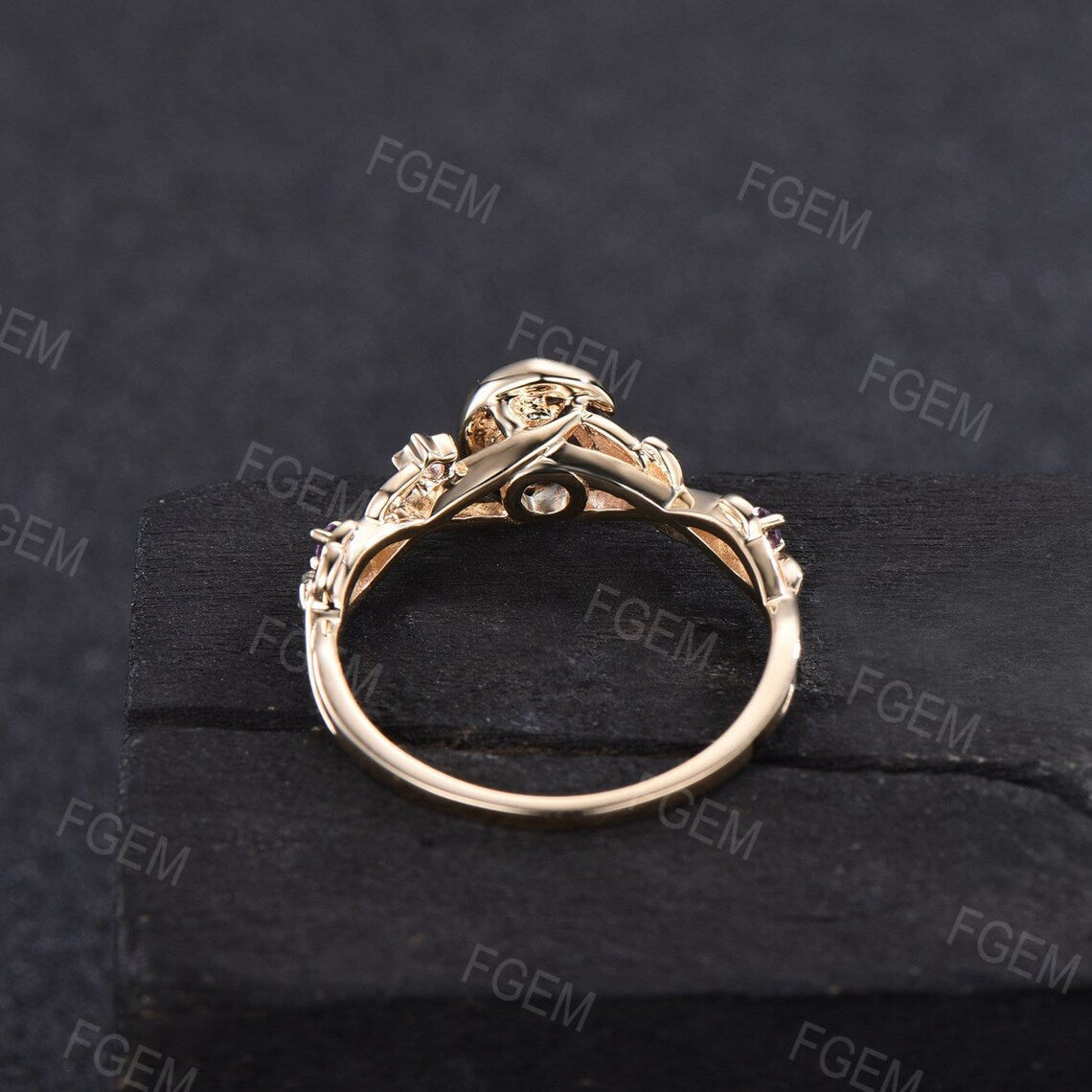 Nature Inspired Moon Star Design Amethyst Opal Engagement Ring Sterling Silver 5mm Round Fire Opal Ring Branch Leaf Amethyst Wedding Rings