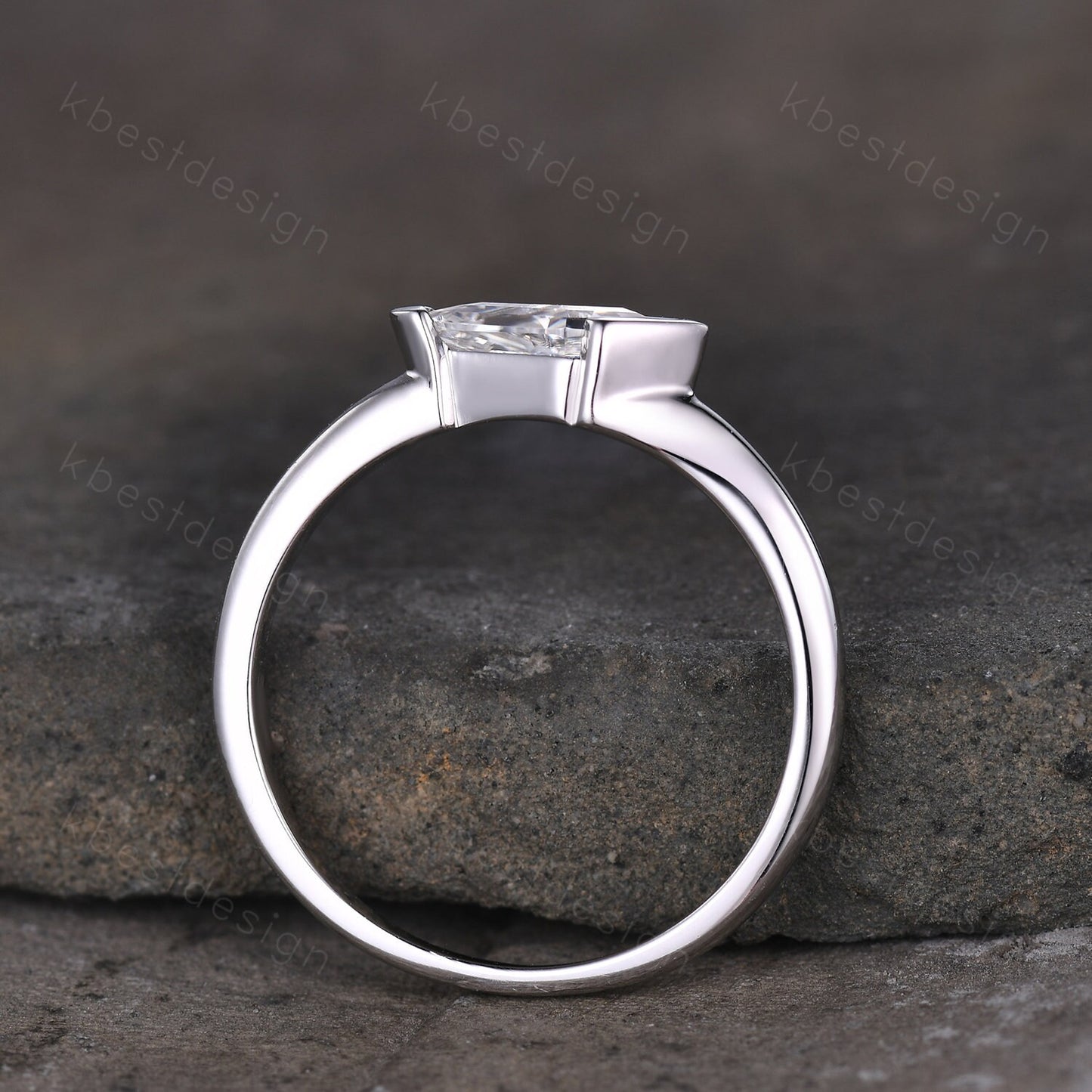 Vintage Alexandrite engagement ring kite cut ring silver rings for women Minimalist anniversary bridal ring promise gift half bezel set ring