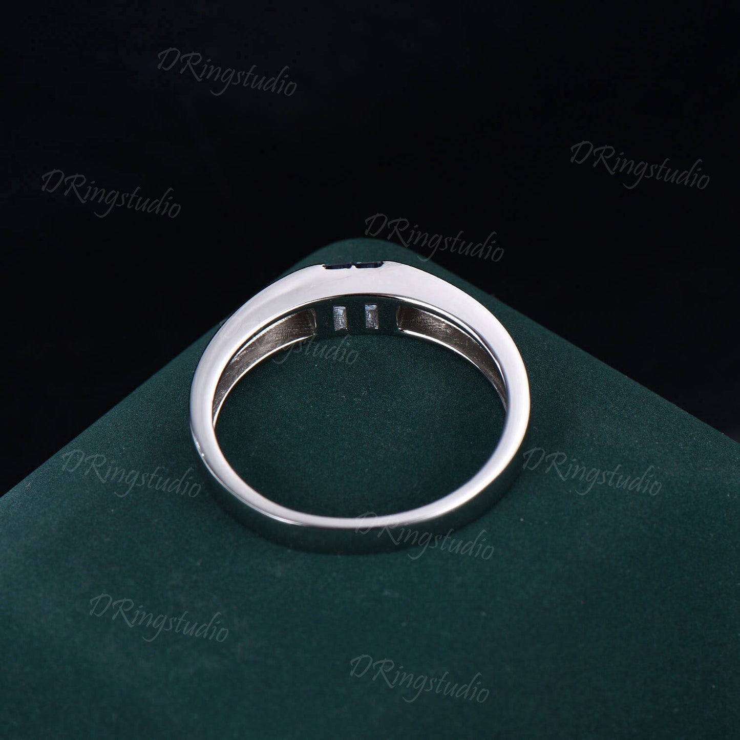 4mm Mens Alexandrite Flush Wedding Band Baguette Cut Color-Change Alexandrite Diamond Band Mens Promise Band Retro Vintage Men Gifts