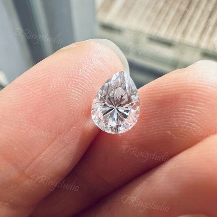 Floral Pear Lab Grown Diamond Engagement Ring Set Nature Inspired Leaf April Birthstone Wedding Ring IGI Certificate Ring Anniversary Gift