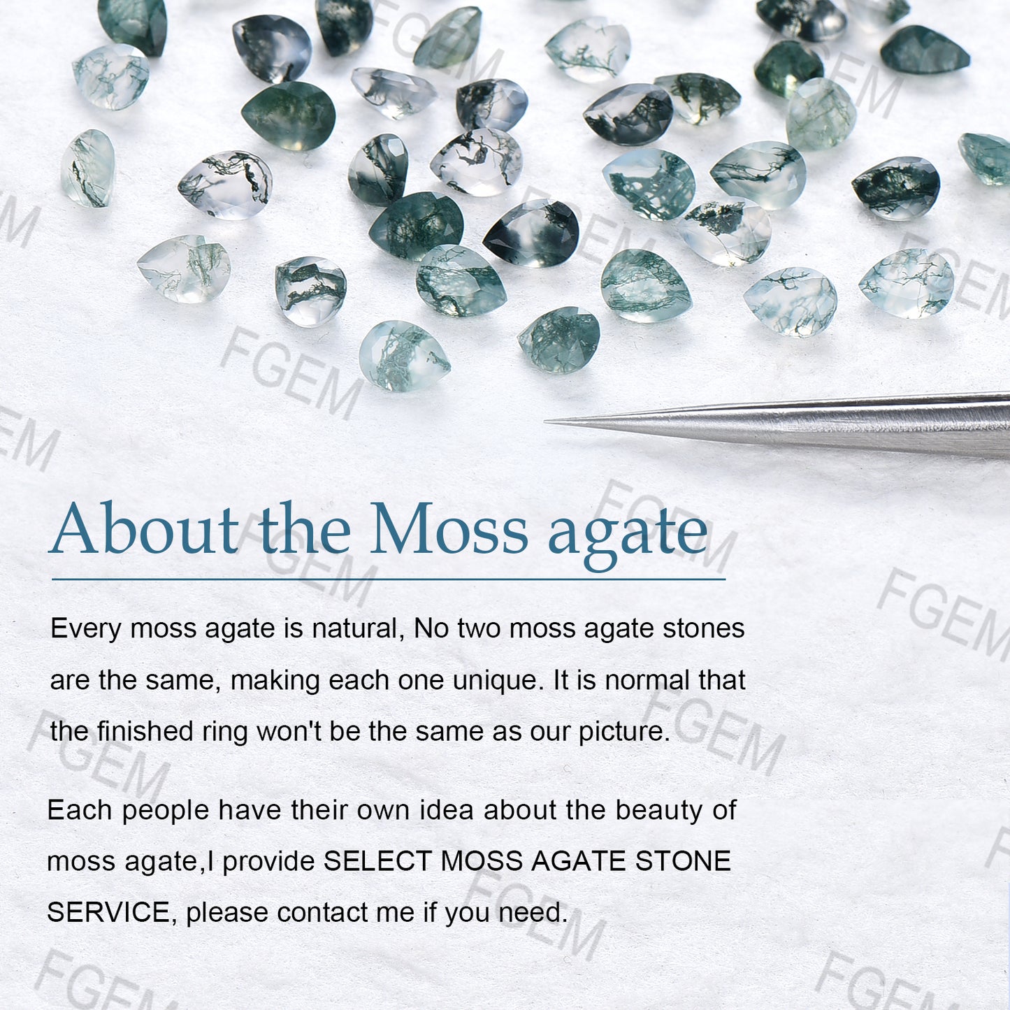 Long Hexagon Natural Moss Agate Engagement Ring Set Coffin Shaped Ring Rose Gold Marquise Cut Moonstone Ring Moissanite Wedding Ring Set