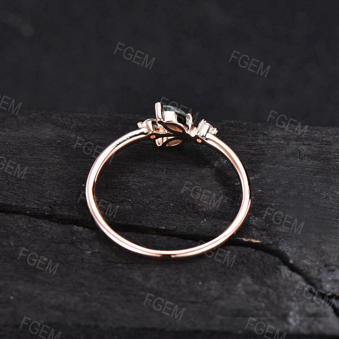 Pear Cut Moissanite Sapphire Ring Marquise Cluster Moonstone Ring Minimalist Moissanite Diamond Flower Wedding Ring Unique Anniversary Gifts