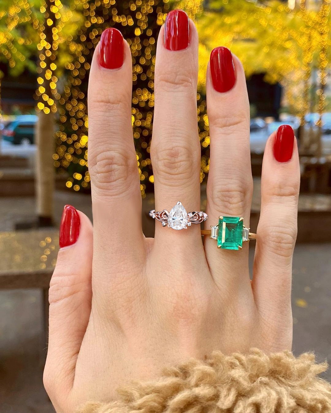 1.25ct Pear Shaped Moissanite Engagement Rings 10K Rose Gold Diamond Wedding Ring Gift Unique Bow Tie Moissaite Band Bowknot Engagement Ring