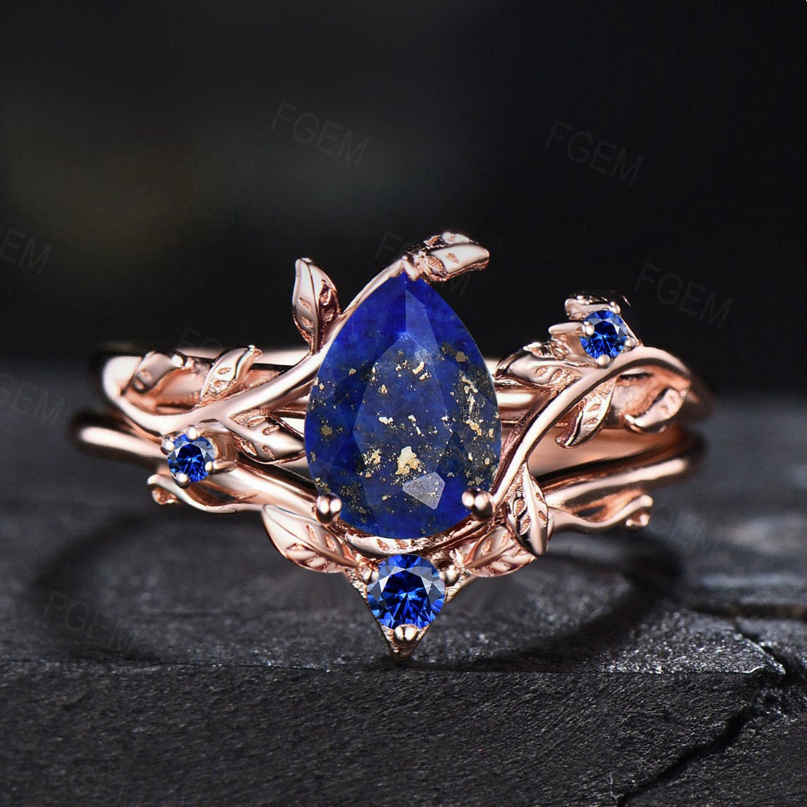 Lapis lazuli clearance wedding ring