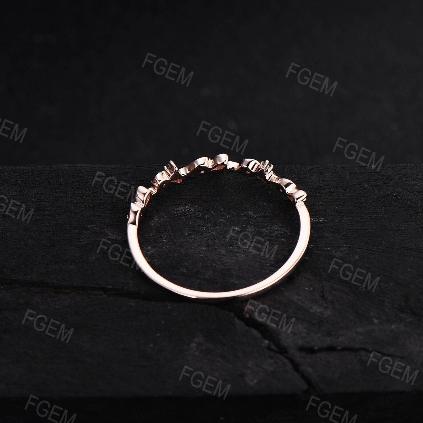 Round Galaxy Blue Sandstone Ring Minimalist Twig Vine Wedding Band Ring Dainty Nature Inspired Branch Matching Stacking Band Birthday Gifts