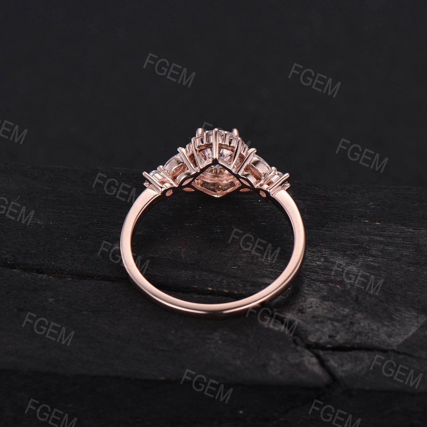 Moissanite Diamond Halo Wedding Ring Cluster Engagement Ring Unique Flower Design Round Moissanite Diamond Jewelry Vintage Anniversary Gift