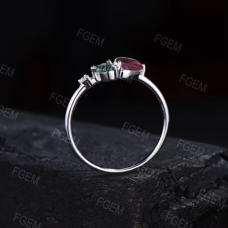 Buy May Birthstone Ring Green Agate and Sterling Silver Gemstone Ring  Online in India - Etsy