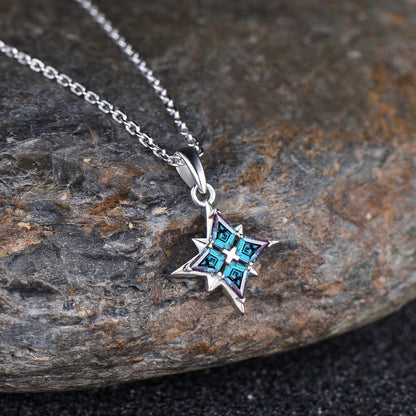 Unique Kite Cut June Birthstone Alexandrite Necklace Dainty North Star Pendant Delicate Four Stone Celestial Necklace,Polaris Necklac