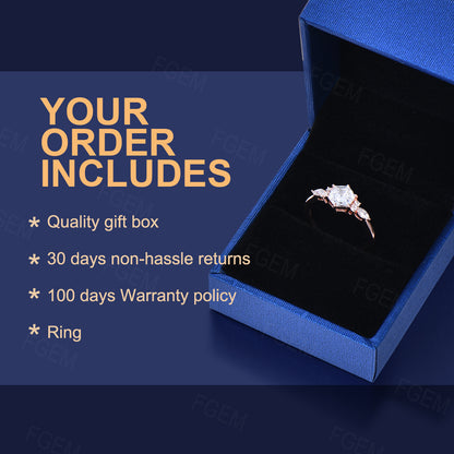 Dainty Shield Shape Natural Garnet Engagement Ring Hexagon Garnet Bridal Set Crescent Moon Moissanite Wedding Ring Anniversary Promise Gift