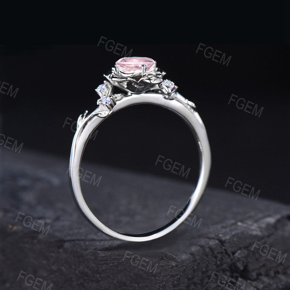 1 Carat Marquise Morganite Cocktail Ring, Diamond Cluster Engagement Rings.  at Rs 20000 | Pave Diamond Ring in Surat | ID: 23656919473