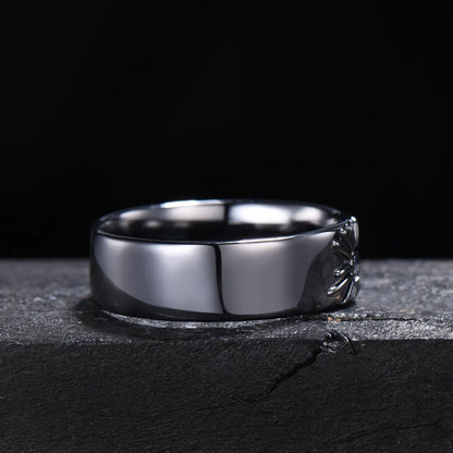 Natural Amethyst Sun Inspired Wedding Band Black Gold Sun & Star Comfort Fit Men's Ring Polished Men's Engagement Ring Anniversary Gift