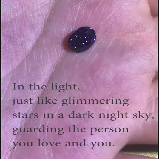 1.5ct Oval Cut Blue Sandstone Cluster Engagement Rings Galaxy Starry Sky Ring Black Gemstone Ring Unique Handmade Proposal Gifts for Women