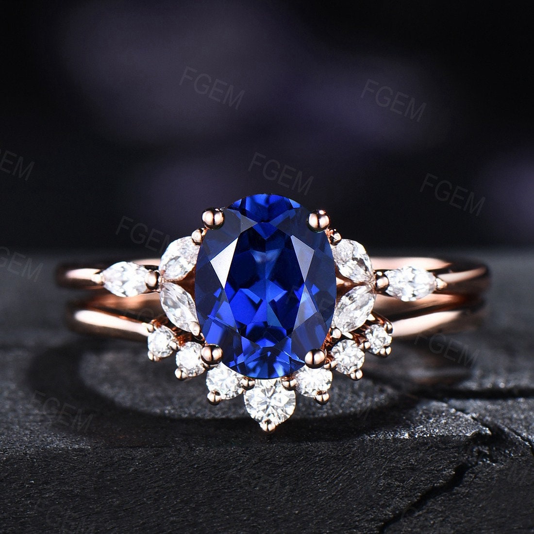 Blue Sapphire 14K Gold Branch Ring Dainty Blue outlet Stone Cluster Ring Sapphire Wedding Band Unique Minimalist Ring Women Promise Engagement Ring