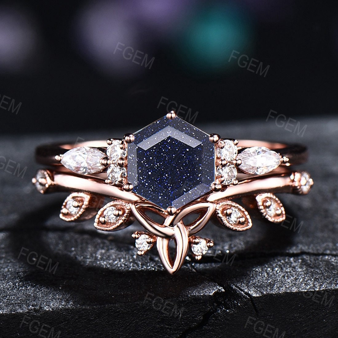 Sand Stone Rings Blue Sandstone Ring – FGEM RING