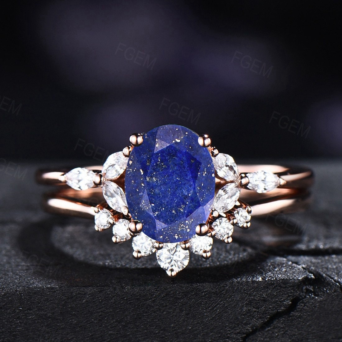 Lapis hot sale wedding band