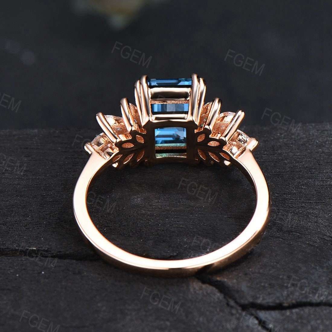 Lisa Nik Round London Blue Topaz Ring | Designer Cocktail Rings NYC | Gemstone  Rings
