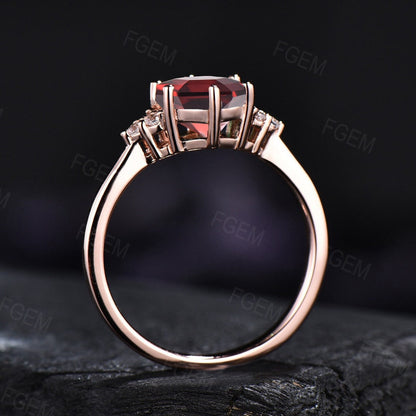 Sterling Silver Red Gemstone Jewelry 1ct Hexagon Cut Ruby Engagement Ring Unique Anniversary/Birthday Gift for Women July Birthstone Ring