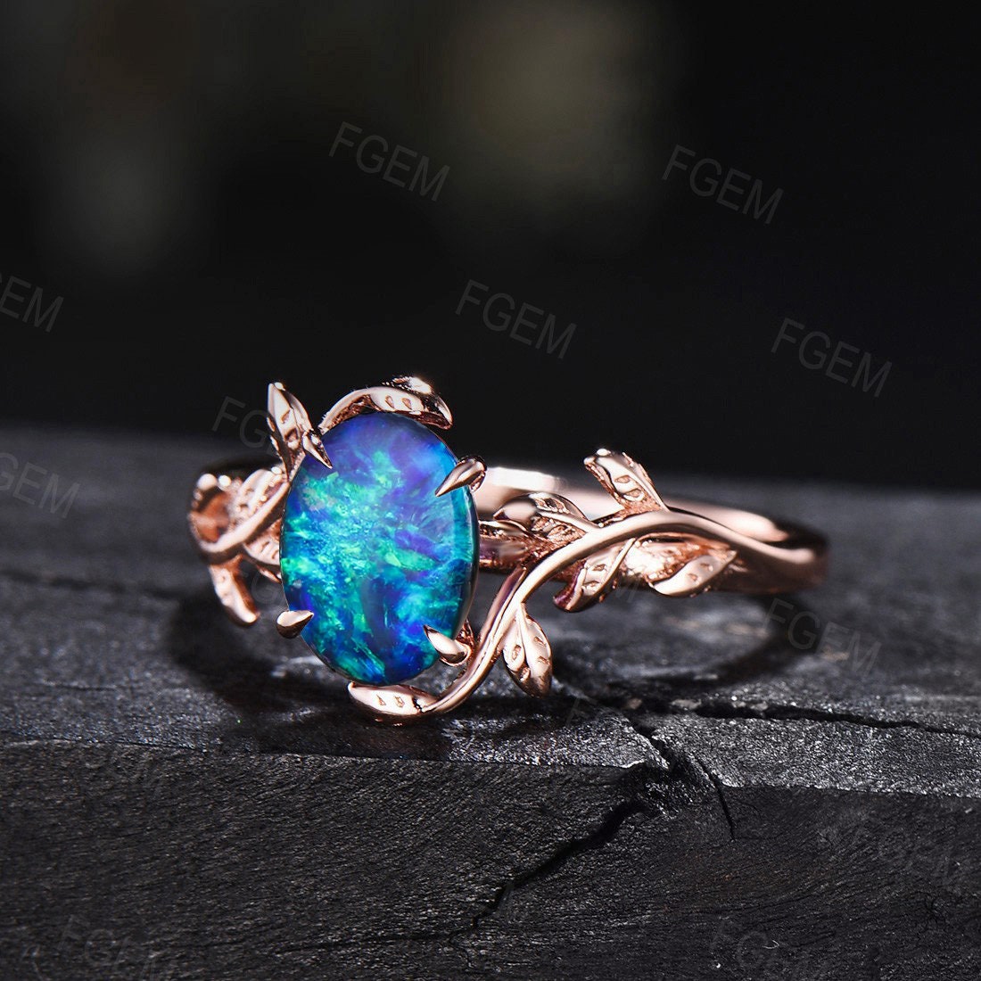 Sterling Silver Fire Cherry Opal Ring