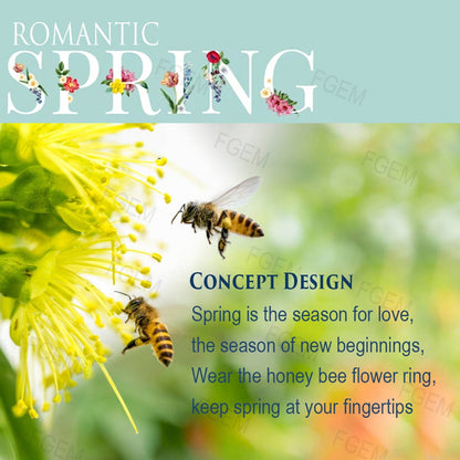 Honey Bee Signet Ring Simple 18K Solid Gold Tiny Bee Ring Personalized Cute Honey Bee Statement Ring Jewelry For Women Girls From Size 4-10