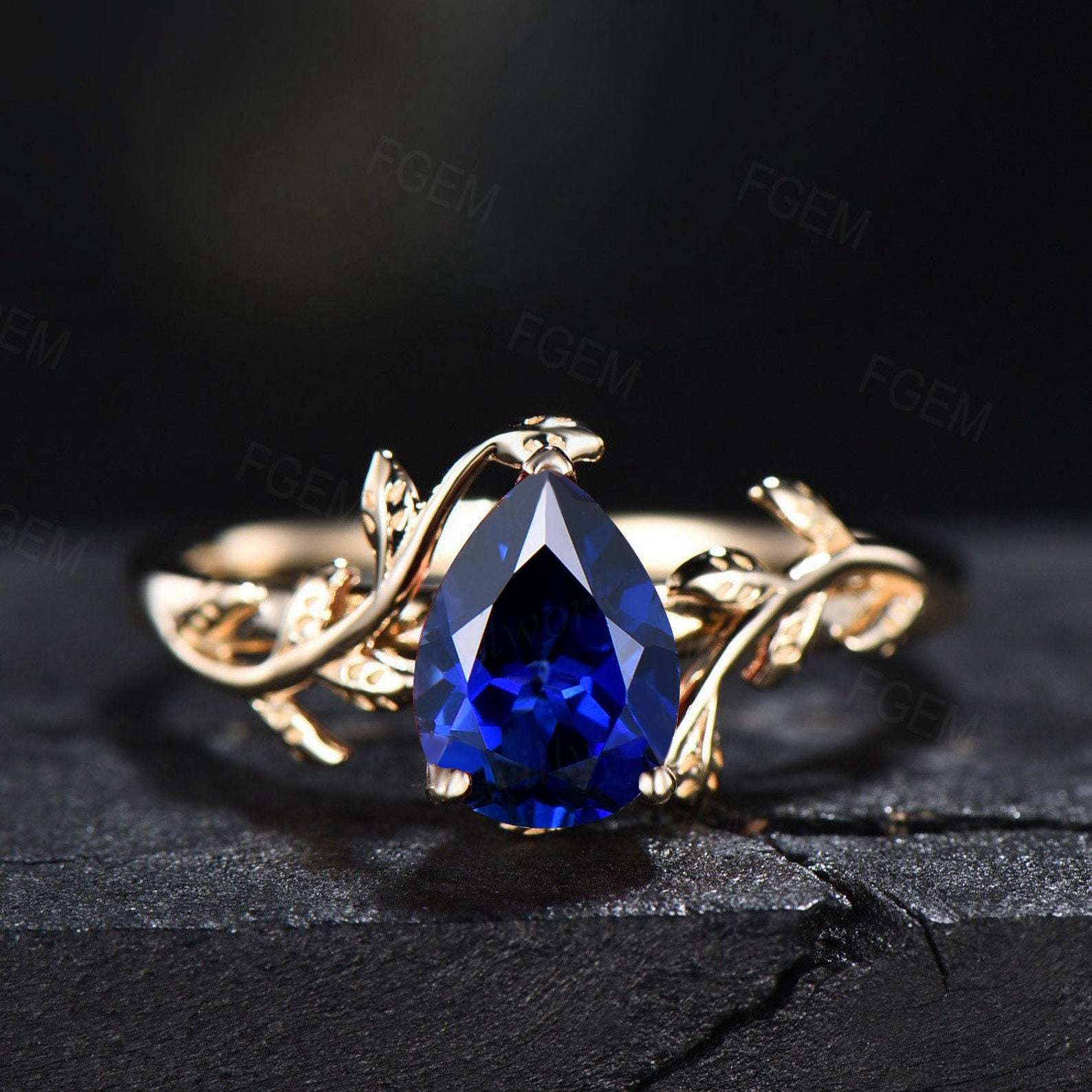 1 carat lab grown diamond engagement ring, white gold nature inspired  proposal ring / Undina | Eden Garden Jewelry™