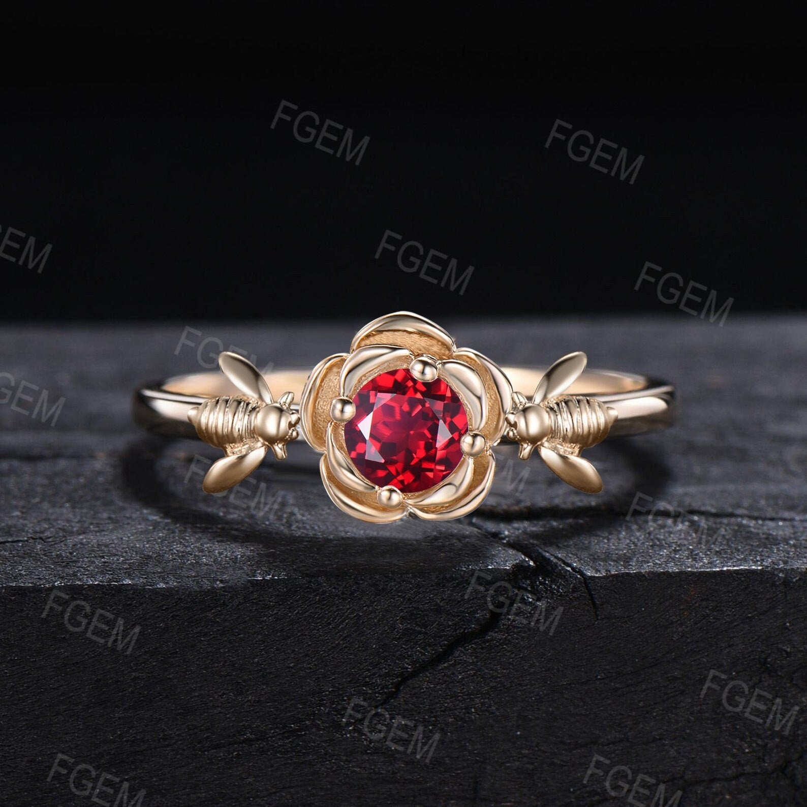 Hazel Oval Stone With Enamel Band Ring Blush/Red Wholesale- Size 8 –  INK+ALLOY, LLC