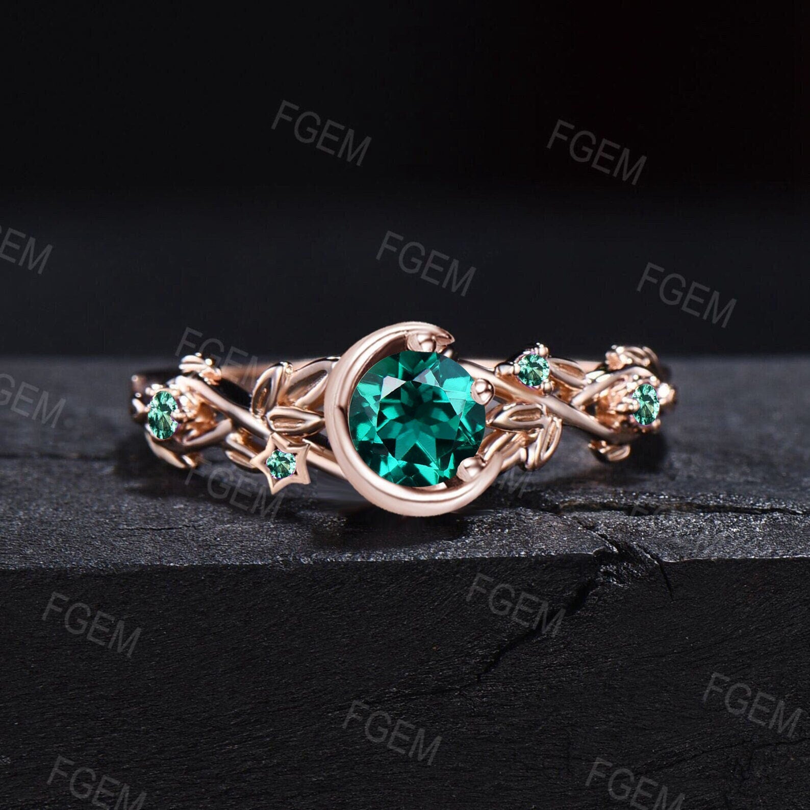 10k Yellow Gold Oval Emerald And Diamond Ring RM869-05 | Mendham Jewelers |  Mendham, NJ